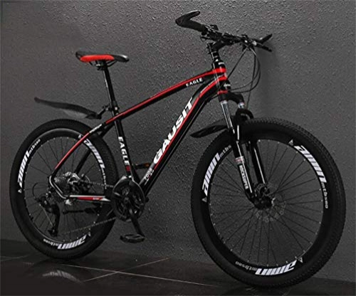 Mountain Bike : Tbagem-Yjr 26 Inches Aluminum Frame MTB Bicycle, Mountain Bike Off-road Damping City Road Bicycle (Color : Black red, Size : 30 speed)