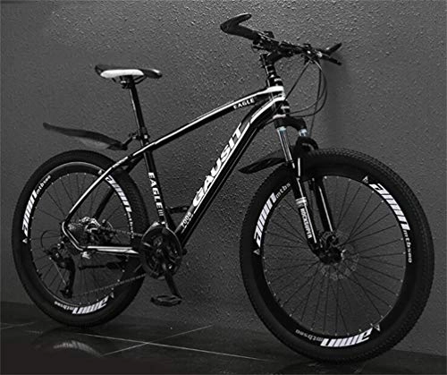 Mountain Bike : Tbagem-Yjr 26 Inches Aluminum Frame MTB Bicycle, Mountain Bike Off-road Damping City Road Bicycle (Color : Black white, Size : 27 speed)