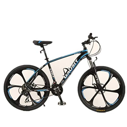 Mountain Bike : Tbagem-Yjr Adult Mountain Bike, Disc Brakes 27 Speed City Road Bicycle Boy Ravine Bike (Color : Blue)
