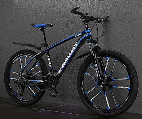 Mountain Bike : Tbagem-Yjr Dual Suspension Mountain Bikes, 26 Inch Wheel Off-road City Road Bicycle Mens MTB (Color : Black blue, Size : 27 speed)
