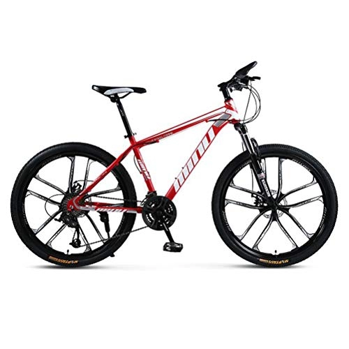 Mountain Bike : Tbagem-Yjr Hardtail Mountain Bikes, 26 Inch Sports Leisure Road Bikes Boys' Cycling Bicycle (Color : Red white, Size : 21 speed)