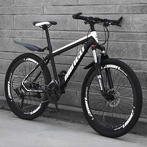 Mountain Bike : Tbagem-Yjr Hardtail Mountain Bikes For Adults Mens, Commuter City Hardtail Mountain Bicycle (Color : Black white, Size : 24 Speed)