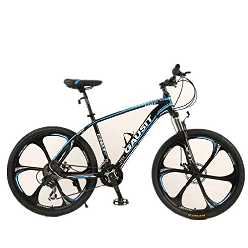 Mountain Bike : Tbagem-Yjr Mens' Mountain Bike, 17 Inch Aluminum Alloy Frame City Road Bicycle For Adults (Color : Blue, Size : 27 Speed)