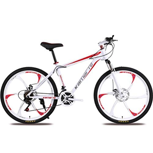 Mountain Bike : Tbagem-Yjr Mountain Bicycle For Adults 26 Inch Off-road Damping Commuter City Hardtail Bike (Color : White red, Size : 27 speed)