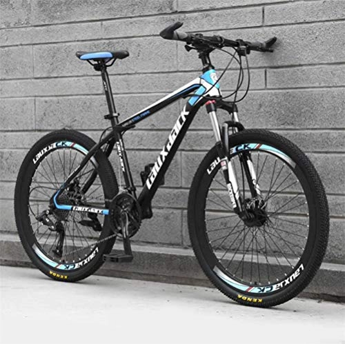 Mountain Bike : Tbagem-Yjr Mountain Bike, 26 Inch Dual Suspension Sports Leisure City Road Bicycle (Color : Black blue, Size : 30 speed)