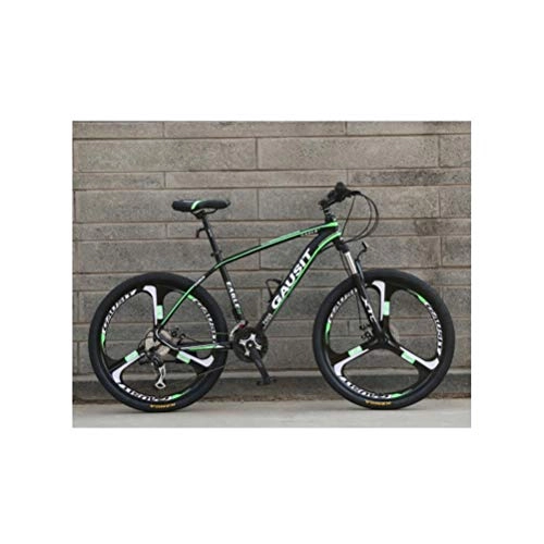 Mountain Bike : Tbagem-Yjr Mountain Bike City Road Bicycle, Double Disc Brake Variable Speed Freestyle BMX Bikes (Color : Green, Size : 30 speed)