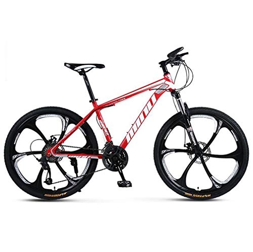 Mountain Bike : Tbagem-Yjr Mountain Bike Dual Suspension 26 Inch Wheel Shifter MTB Bicycle Disc Brakes (Color : Red white, Size : 30 speed)
