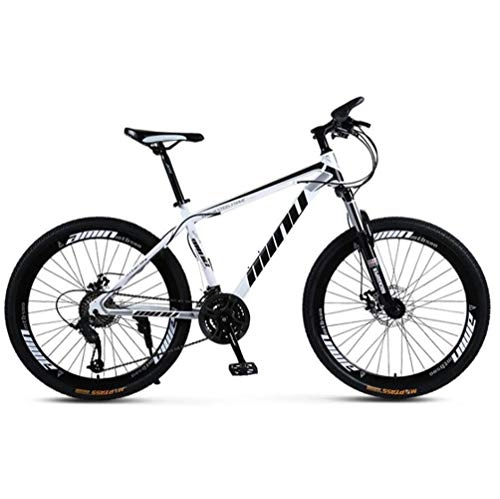 Mountain Bike : Tbagem-Yjr Mountain Bike, Dual Suspension Mountain Bike 26 Inches Wheels Bicycle For Adults Boys (Color : White black, Size : 27 speed)