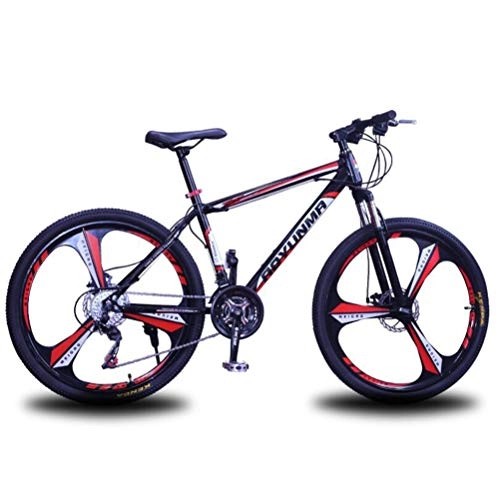 Mountain Bike : Tbagem-Yjr Mountain Bikes, Variable Speed City Road Bicycle Sports Leisure Unisex Adult (Color : Black red, Size : 24 Speed)