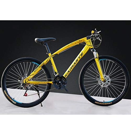 Mountain Bike : Tbagem-Yjr Off-road Variable Speed City Road Bicycle Cycling, 26 Inch Riding Damping Mountain Bike (Color : Yellow, Size : 27 speed)