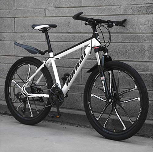 Mountain Bike : Tbagem-Yjr Riding Damping Mountain Bike, City Road Bicycle - Dual Suspension Mens MTB (Color : White, Size : 21 Speed)