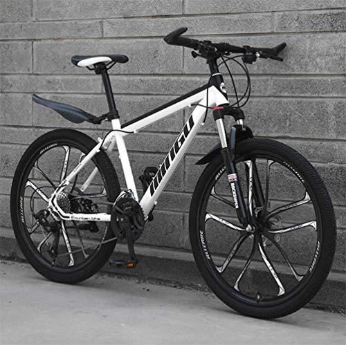 Mountain Bike : Tbagem-Yjr Ten-knife Wheel Hardtail Mountain Bikes, Dual Suspension Mountain Bicycle Unisex (Color : White, Size : 27 Speed)