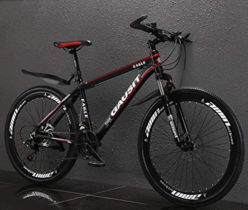 Mountain Bike : Tbagem-Yjr Unisex 26 Inch Suspension Mountain Bike, Commuter City Hardtail City Road Bicycle (Color : Black red, Size : 27 speed)