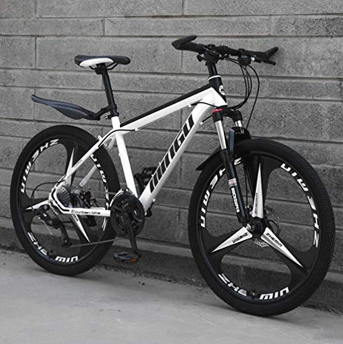 Mountain Bike : Tbagem-Yjr Variable Speed Mens MTB, Hardtail Mountain Bikes Off-road Damping City Road Bicycle (Color : White, Size : 27 Speed)