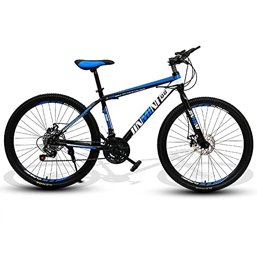 Mountain Bike : TBNB 24 / 26inch Adult Mountain Bikes, 21-27 Speed Mens Womens Mountain Bicycles, Youth Road Bikes with Disc Brakes and Suspension Forks (Blue a 24inch / 24Speed)
