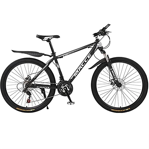 Mountain Bike : TBNB Adult Outdoor Mountain Bikes, Men'S Road Bikes, Women'S Cruiser Bicycle, 21-30 Speeds, 26 / 24 Inches, Suspension Forks, Double Disc Brakes, MTB Bike (Black 24inch / 24Speed)