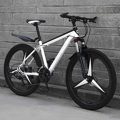 Mountain Bike : THENAGD Mountain Bike, Adult To Work Male and Female Variable Speed Students Off Road Damping Bicycle Youth Light Road Racing 24inches Three-knifeversion-whiteandblack