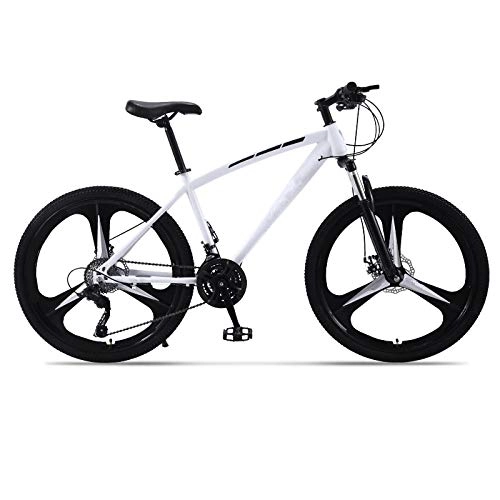 Mountain Bike : THENAGD Mountain Bike, Men's Disc Brake Speed Change Light Adult Women's Bicycle Damping Cross Country Youth Student Road Race 21 speed Deluxe three-knife wheel white