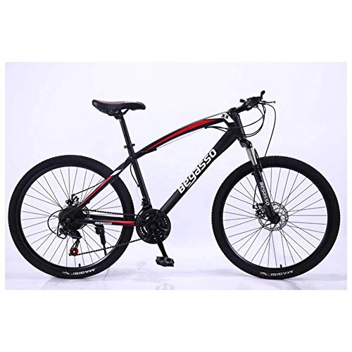 Mountain Bike : Tokyia Outdoor sports 26'' Aluminum Mountain Bike with 17'' Frame DiscBrake 2130 Speeds, Front Suspension bicycle (Color : Black)