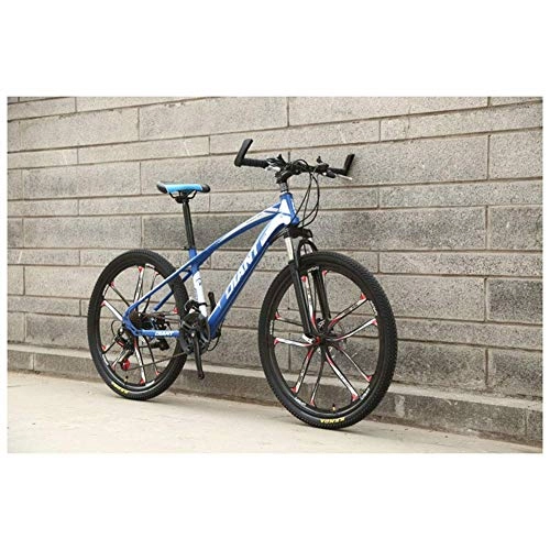 Mountain Bike : Tokyia Outdoor sports 26'' HighCarbon Steel Mountain Bike with 17'' Frame Dual DiscBrake 2130 Speeds, Multiple Colors bicycle (Color : Blue)