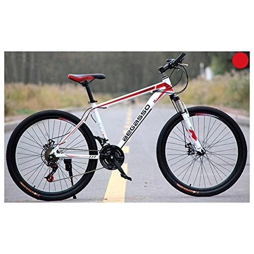 Mountain Bike : Tokyia Outdoor sports 26" Mountain Bike Unisex 2130 Speeds Mountain Bike, HighCarbon Steel Frame, Trigger Shift bicycle (Color : White)
