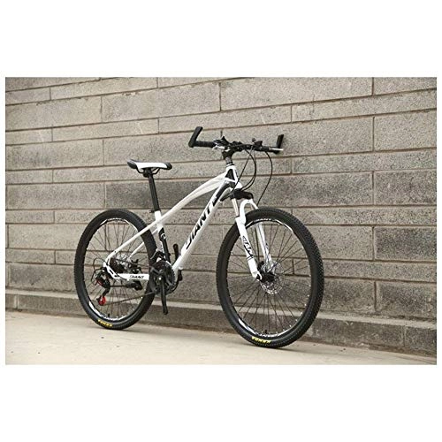 Mountain Bike : Tokyia Outdoor sports ForkSuspension Mountain Bike with 26Inch Wheels, HighCarbon Steel Frame, Mechanical Disc Brakes, And 2130 Speeds Drivetrain bicycle (Color : White)