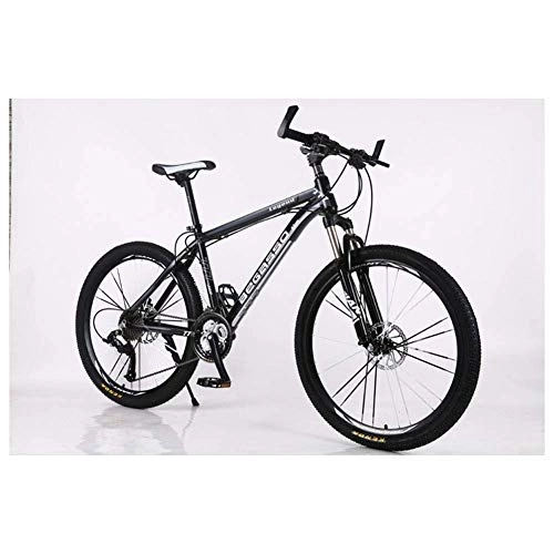 Mountain Bike : Tokyia Outdoor sports Moutain Bike Bicycle 27 / 30 Speeds MTB 26 Inches Wheels Fork Suspension Bike with Dual Oil Brakes bicycle (Color : Black)