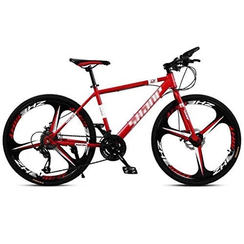 Mountain Bike : TOOLS Off-road Bike Mountain Bike Road Bicycle Men's MTB 21 Speed 24 / 26 Inch Wheels For Adult Womens (Color : Red, Size : 24in)