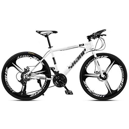 Mountain Bike : TOOLS Off-road Bike Mountain Bike Road Bicycle Men's MTB 21 Speed 24 / 26 Inch Wheels For Adult Womens (Color : White, Size : 24in)