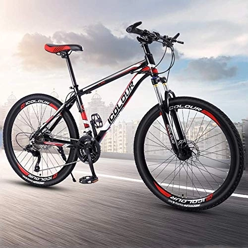 Mountain Bike : TRGCJGH 26 Inch Mountain Bikes, Men's Dual Disc Brake Hardtail Mountain Bike, High-carbon Steel Frame, Bicycle Adjustable Seat, 24 Inch-21speed