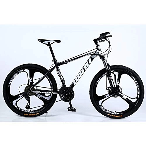 Mountain Bike : TRGCJGH Adult Mountain Bike, 26 Inch Men's Dual Disc Brake Hardtail Mountain Bike, Bicycle Adjustable Seat, High-carbon Steel Frame, E-24speed