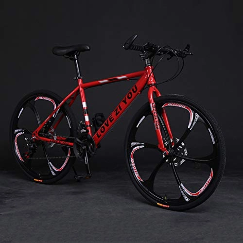 Mountain Bike : TRGCJGH Adult Mountain Bike, High Carbon Steel Outroad Bicycles, 21-Speed Bicycle Full Suspension MTB ​​Gears Dual Disc Brakes Mountain Bicycle, B-24inch24speed