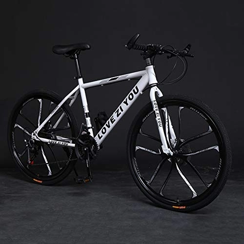 Mountain Bike : TRGCJGH Adult Mountain Bike, High Carbon Steel Outroad Bicycles, 21-Speed Bicycle Full Suspension MTB ​​Gears Dual Disc Brakes Mountain Bicycle, B-24inch30speed
