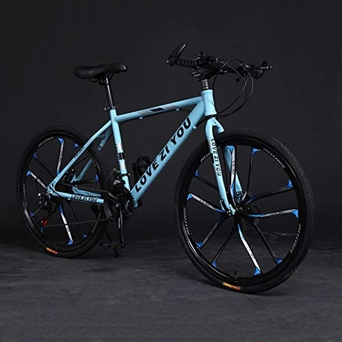Mountain Bike : TRGCJGH Adult Mountain Bike, High Carbon Steel Outroad Bicycles, 21-Speed Bicycle Full Suspension MTB ​​Gears Dual Disc Brakes Mountain Bicycle, D-24inch30speed