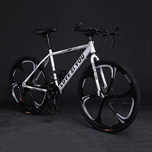 Mountain Bike : TRGCJGH Adult Mountain Bike, High Carbon Steel Outroad Bicycles, 21-Speed Bicycle Full Suspension MTB ​​Gears Dual Disc Brakes Mountain Bicycle, F-24inch21speed