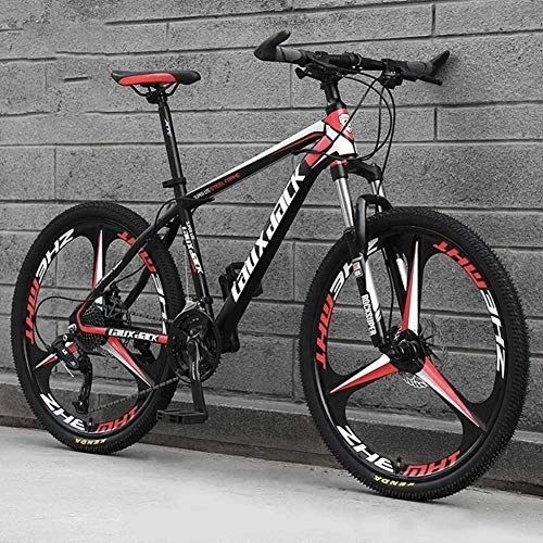Mountain Bike : TRGCJGH Mountain Bike 26 Inches, Variable Speed Carbon Steel Mountain Bike 21 / 24 / 27 / 30 Speed Bicycle Full Suspension MTB Riding, A-24speed