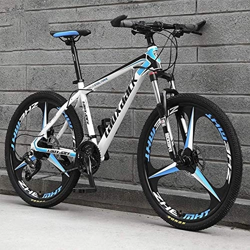 Mountain Bike : TRGCJGH Mountain Bike 26 Inches, Variable Speed Carbon Steel Mountain Bike 21 / 24 / 27 / 30 Speed Bicycle Full Suspension MTB Riding, C-21speed