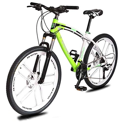 Mountain Bike : TRGCJGH Mountain Bike For Men, Carbon Steel Mountain Bike Bicycle, 21 / 24 / 27 Speed Wheel Hardtail Front Suspension MTB Simple Style, 24in-21speed