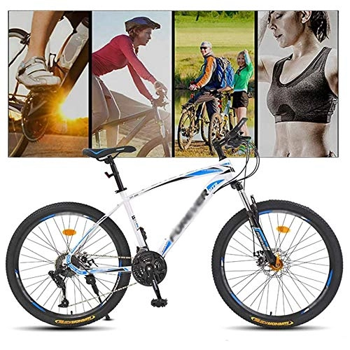 Mountain Bike : TRGCJGH Mountain Bike, Mountain Trail Bike High Carbon Steel Outroad Bicycles, 27-Speed Bicycle MTB Gears Dual Disc Brakes Mountain Bicycle, B-24inch