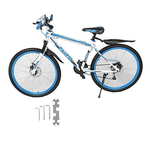 Mountain Bike : Triamisu Mountain Bike - 26 InchX17 Inch Front And Rear Disc Bike 30 Circle Mountain Bike Variable Speed MTB Road Racing Bicycle - White & Blue