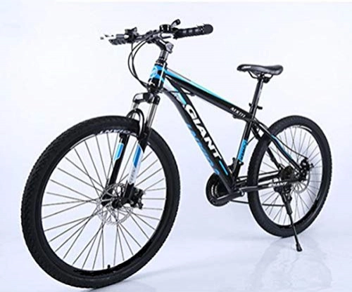 Mountain Bike : TXX Mountain Bike Speed Bike, Mountain Bike Adult Version, High Carbon Steel Bike, City Bike The Whole Model / Black Blue Chrysanthemum / 24 inches x 15 inches