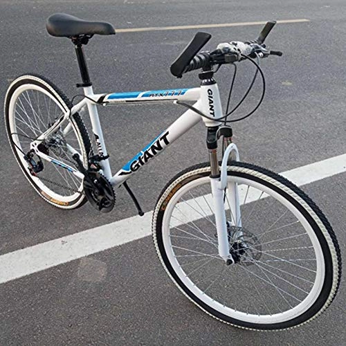 Mountain Bike : TXX Mountain Bike Speed Bike, Mountain Bike Adult Version, High Carbon Steel Bike, City Bike The Whole Model / White Blue / 24 inches x 15 inches