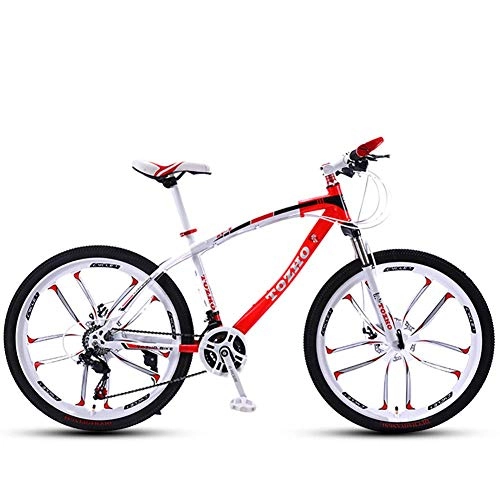 Mountain Bike : TYPO Bicycle, 24 Inches, Mountain Bike, Fork Suspension, Adult Bicycle, Boys And Girls Bicycle Variable Speed Shock Absorption High Carbon Steel Frame High Hardness Off-Road Dual Disc Brakes