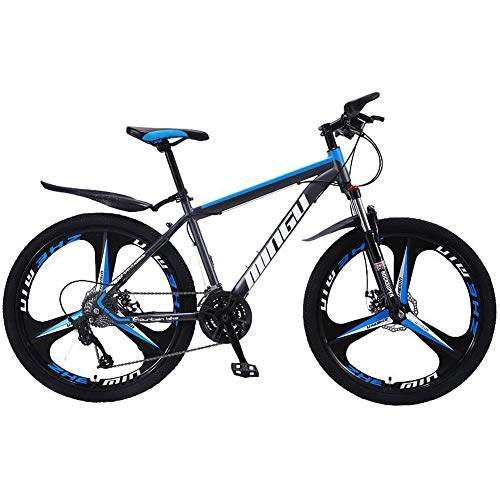 Mountain Bike : TYSYA 27-Speed Mountain Bike 26 Inches Disc Brake Lockable Front Fork All-Terrain City Bicycle Stylish Integrated Wheels Blue Black Student Racing Bikes