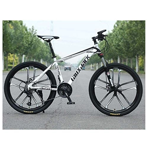 Mountain Bike : TYXTYX Outdoor sports MTB Front Suspension 30 Speed Gears Mountain Bike 26" 10 Spoke Wheel with Dual Oil Brakes And High-Carbon Steel Frame, White