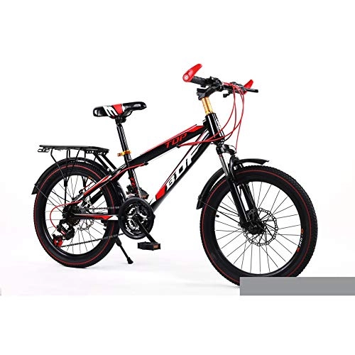 Mountain Bike : Unisex Hardtail Mountain Bike 20 inch, 24 inch High-carbon Steel Frame Bicycle 21 Speeds Disc Brakes with Suspension Forks, Red, 24Inch