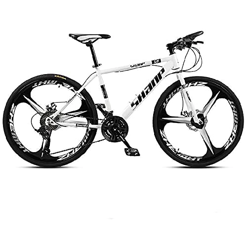Mountain Bike : Urban Mountain Bikes, 24-inch 26-inch Male And Female Youth Bicycles, Light Bicycles, Sports Off-road Vehicles (Color : White, Size : 21 speed)