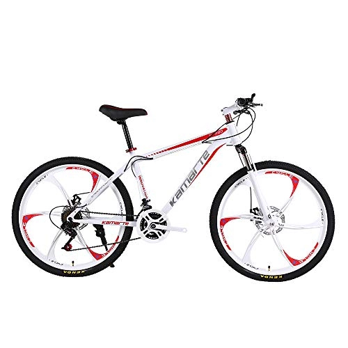 Mountain Bike : VANYA Adults Mountain Bike 24" 26" Dual Disc Brake 27-Speed Shock Absorption Variable Speed Off-Road Bicycle, Red, 26inches