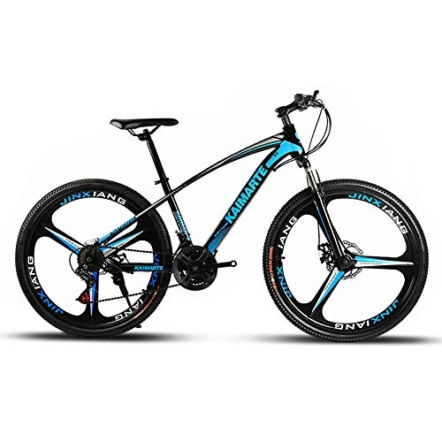 Mountain Bike : VANYA Mountain Bike 24 / 26 Inch 24 Speed Shock Absorption High-Carbon Steel Variable Speed One-Piece Rim Bicycle, Blue, 24inches