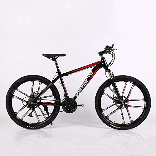 Mountain Bike : VANYA Mountain Bike 24 Speed One Wheel Double Disc Brake 24 / 26 Inches Variable Speed Off-Road Unisex Bicycle, Black, 26inches